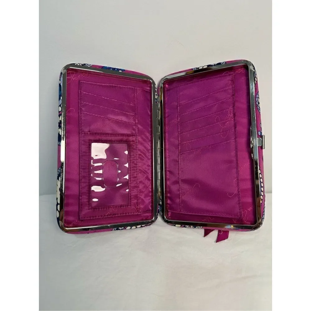 Vera Bradley paisley printed purple,blue & white snap open wallet.  #9-0245